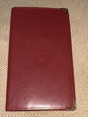 Authentic Cartier Leather Long Wallet with Corner Hardware